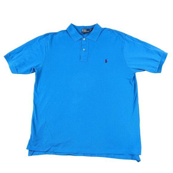 Polo Ralph Lauren Mens Pima Stretch Mesh Blue Polo Shirt Sz XLT - Picture 1 of 5
